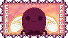 A stamp of a sunset with a sprite of Cohost's mascot, Eggbug, sitting calmly in the center. Text on both ends of the stamp reads 'Eggbug Forever.'