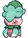 A gif of Fomantis, a pink and green bug Pokemon adorned with leaf-like decorations. Its forelimbs sprout out from its neck ruffle like leaves. It is swaying contently from side to side with its forelimbs clapping together.